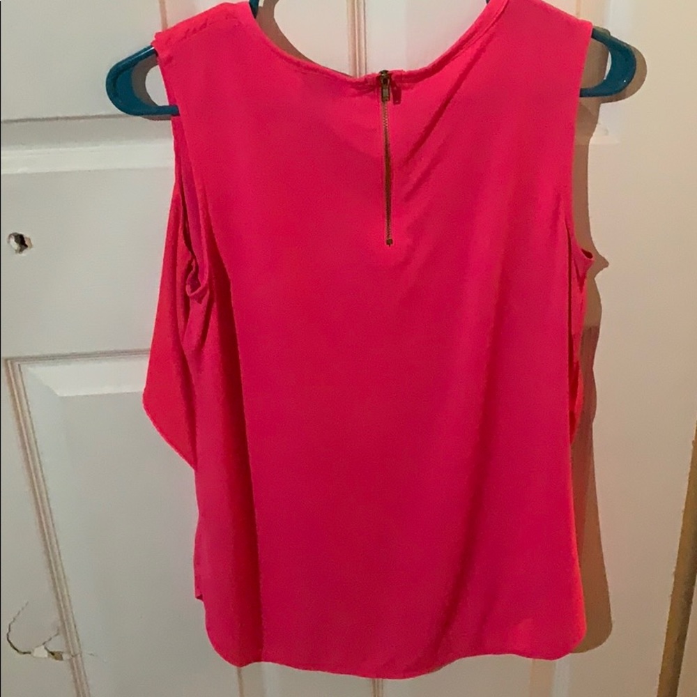 Hot Pink Ruffle Blouse - Picture 2 of 3